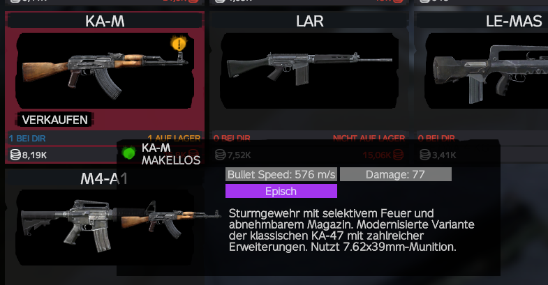 Expansion Market Weapon Stats